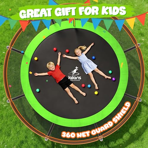 Image of JELENS Trampoline 8FT 10FT 12FT 14FT 15FT 16FT, Recreational Trampolines with Enclosure Net, Outdoor Anti-Rust Trampolines for Kids and Adults, ASTM Approved