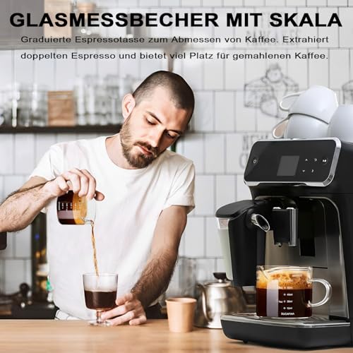 LATRAT Ounces Measuring Cup with Scale Kitchen Glass Measuring Cup, Milk Jug with Scales Milk Coffee Espresso Jug Baking Tool 100 ml - Image 2