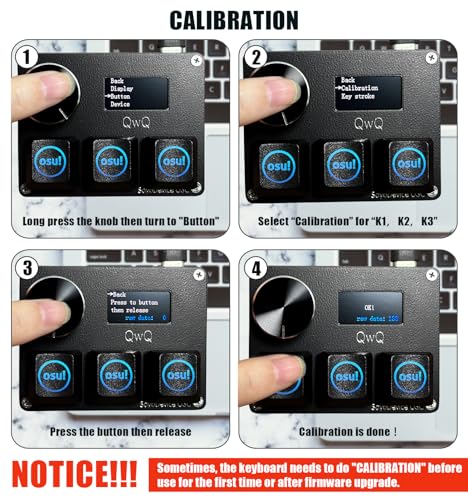 Image of SayoDevice O3C OSU Keyboard Rapid Trigger Hall Switches Magnetic Linear Switches Keyboard with Knob and Screen,Copy Paste,Shotcut,Macro Hotswap Mini Keypad. (with OSU keycaps-Black)