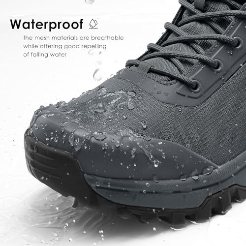 Image of Coostar Tactical Boots for Men Lightweight Military Combat Boot Side Zipper Motorcycle Hiking Work Boots Waterproof 8 Inches