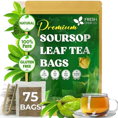 FreshDrinkUS, Premium Soursop Leaf Tea, 75 Count, Pure, Caffeine Free