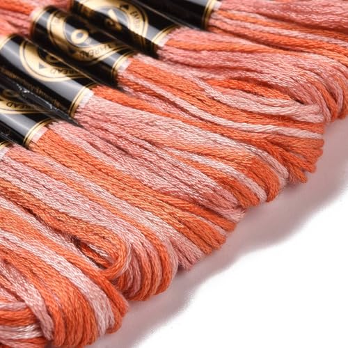 Image of FASHEWELRY 10 Skeins Embroidery Floss Thread 0.5mm Dyed Cross Stitch Floss 6-Ply Friendship Bracelet String for Jewelry Making Bracelets Sewing Knitting Stitching Craft DIY (Tomato)
