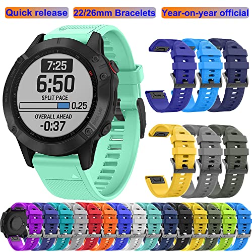 Correa de silicona de 26mm para Garmin Fenix 5X 7X con acabado premium color ágata 2