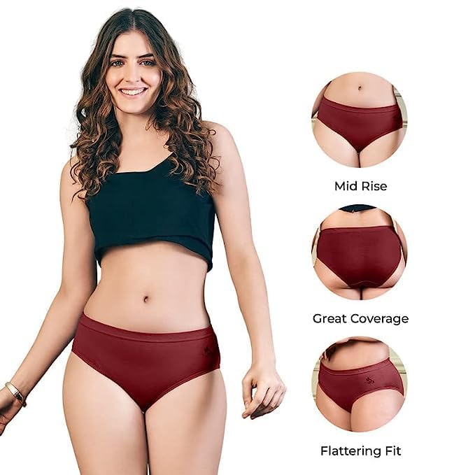 Image of Mid Rise Hipster Panties Pack of 3 | Panties for Women Combo Pack - PED1001