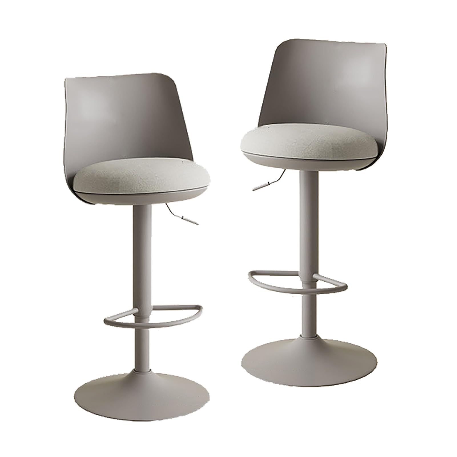 STUIJKVSZ Set of 2 Modern Bar s, 360° Swivel Counter Height Bar Adjustable Height Upholstered Armless Bar Chair with Linen Seat for Kitchen Island, Bistro, Pub, Café(Set of 2, Gray)
