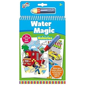 Galt Toys, Water Magic – Vehicles, Colouring Books for Children, Ages 3 Years Plus