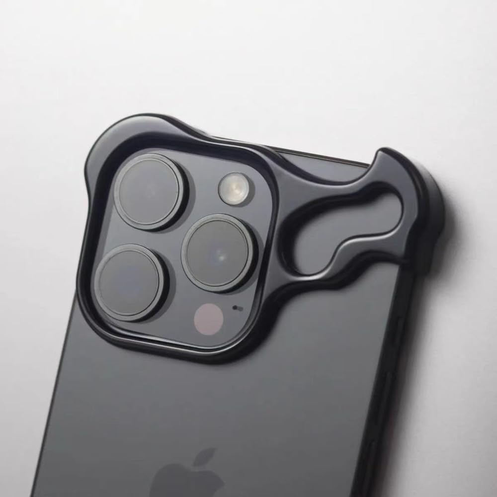 Funda de teléfono de aleación de Titanio sin Marco de Metal para iPhone 16 15 14 13 12 Pro MAX Plus con Lente en Forma, roja, para iPhone 15 Pro