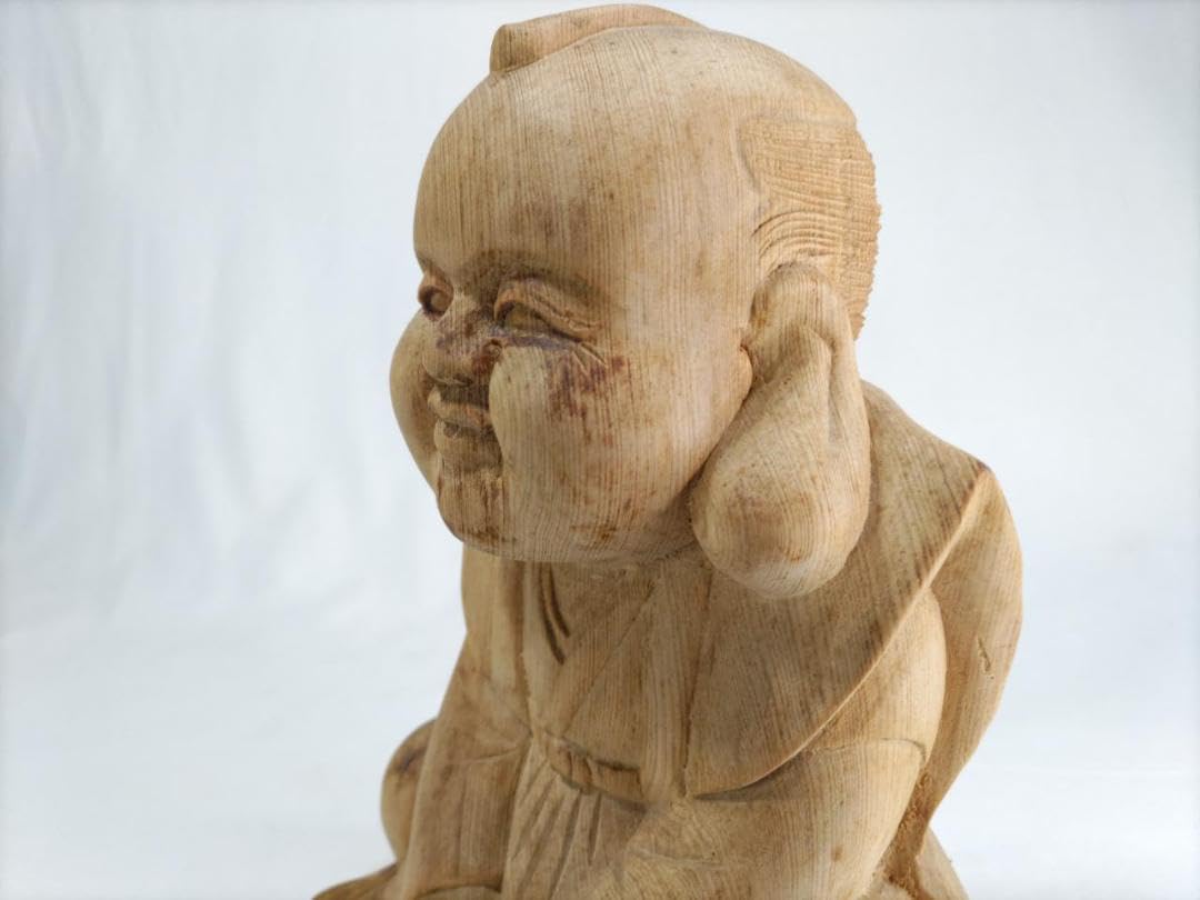 ◆◆木彫り彫刻　（おでこに傷）【福助】高さ25ｃｍ　縁起物、商売繁盛 Amazon.co.jp: 木彫り彫刻 福助高さ25cm 商売繁盛、縁起物彫刻