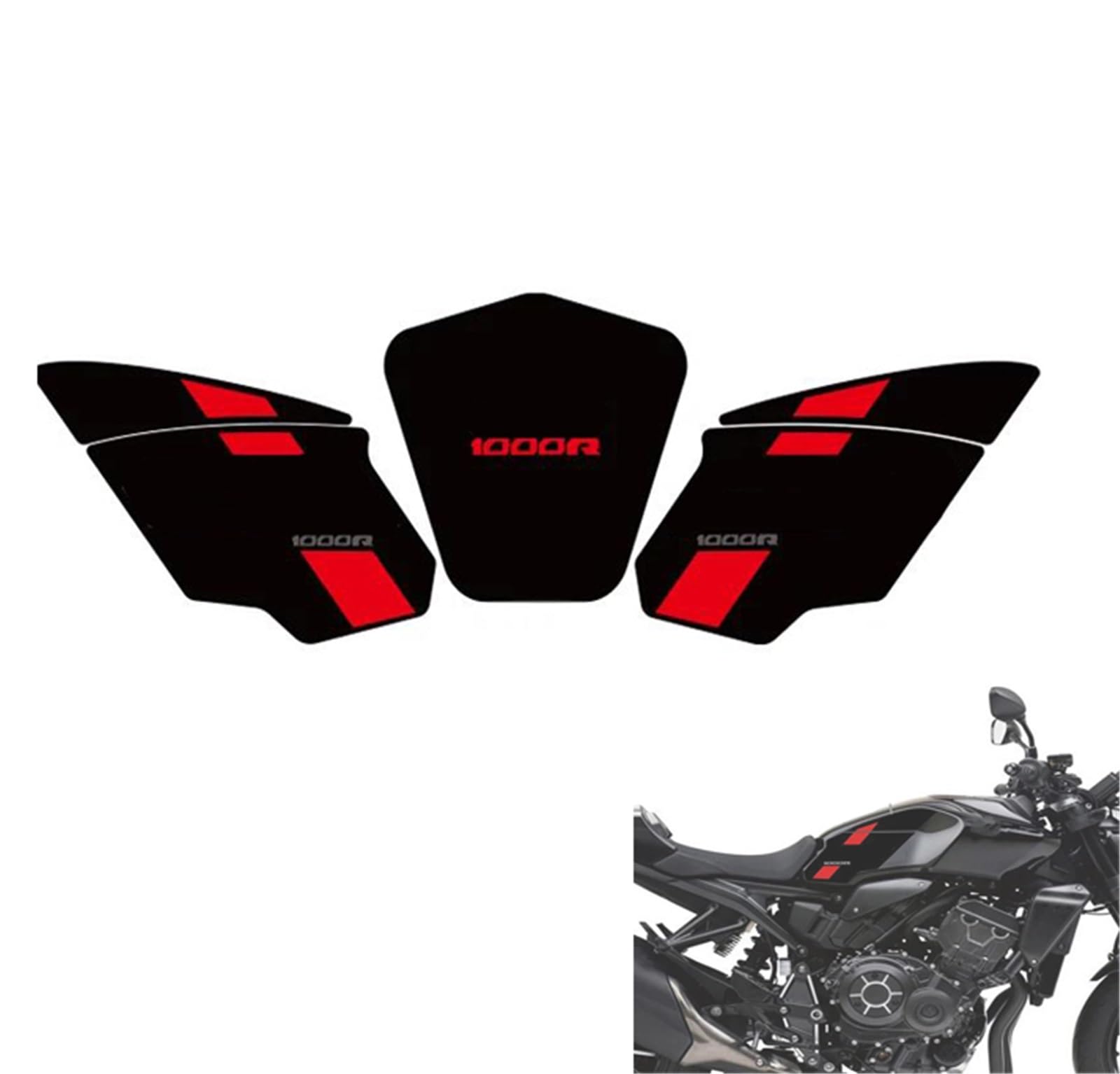 GuyAna Tankschutz Für H-ONDA CB1000R CB1000 R Motorrad Aufkleber Pad Kraftstoff Tank Pad Aufkleber Aufkleber Protector Zubehör(Rosso)