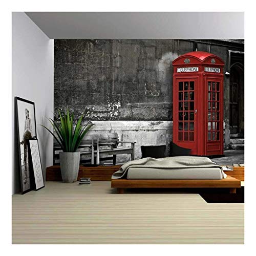 Wall26 - British Phone Booth In London - Canvas Art Wall Mural Decor - 100"X144" #TOP11