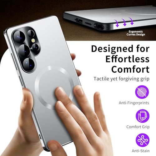 Image of for Samsung Galaxy S24 Ultra Case, Heavy-Duty Slim Design Compatible with MagSafe, Strong Magnetic Shockproof Protection for Screen & Camera Cover Case for Samsung S24 Ultra,White