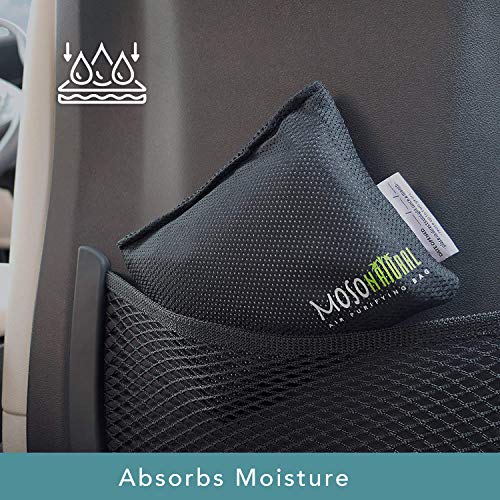 MOSO NATURAL: The Original Car Air Purifying Bag. The Safest Car Air Freshener on the Market. For Cars, Trucks and SUVs. An Unscented, Chemical-Free Odor Eliminator (Charcoal)