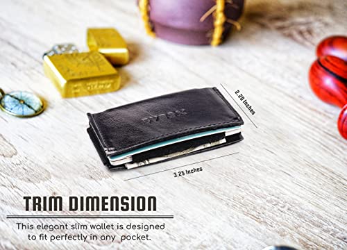 Image of Minimalist Slim Wallet Credit Card Holders - Elastic Small Front Pocket Wallet For Men Women