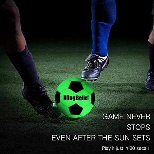 Image of Super Bright Glow in The Dark Baseball,Soccer Ball,Volleyball,Football, Light Up Luminous Baseball, Official Size and Weight Football, Recreational Use Practice Volleyball