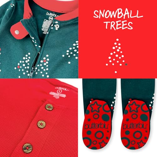 Image of Butterblu Family Jammies Matching Holiday Christmas Pajama Sets | GOTS Certified Organic Cotton for Baby, Toddler, Kids, Adults, and Pets, with Pockets, Perfect for Family Photos