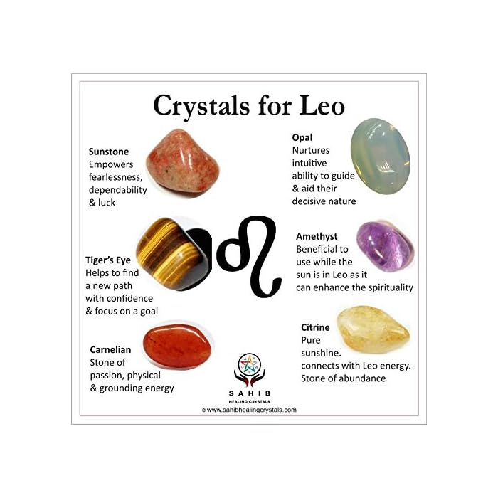 Buy Sahib Healing Crystals for Zodiac Sign Leo Tumbled Stones Set for
