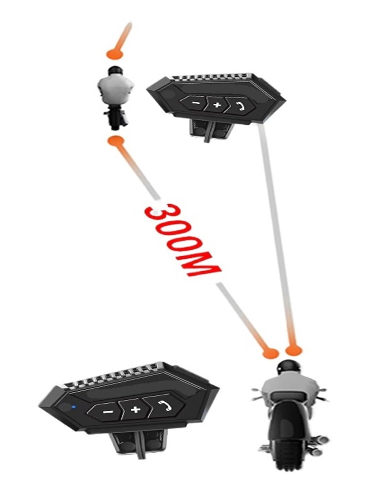 1/2 Uds intercomunicador for Casco de Motocicleta BT-12B Auriculares Impermeables intercomunicador con reducción de Ruido(2 Set)