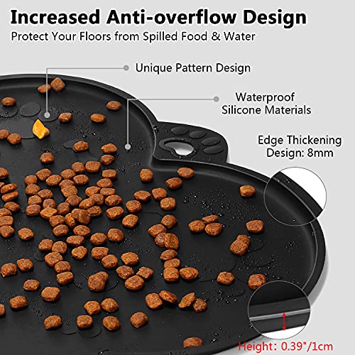 Dog Bowl Mat, NWFHTD Dog Mat for Food and Water Pet Cat Large Small Silicone Rubber Plastic Waterproof Feeding Eating… - Image 4