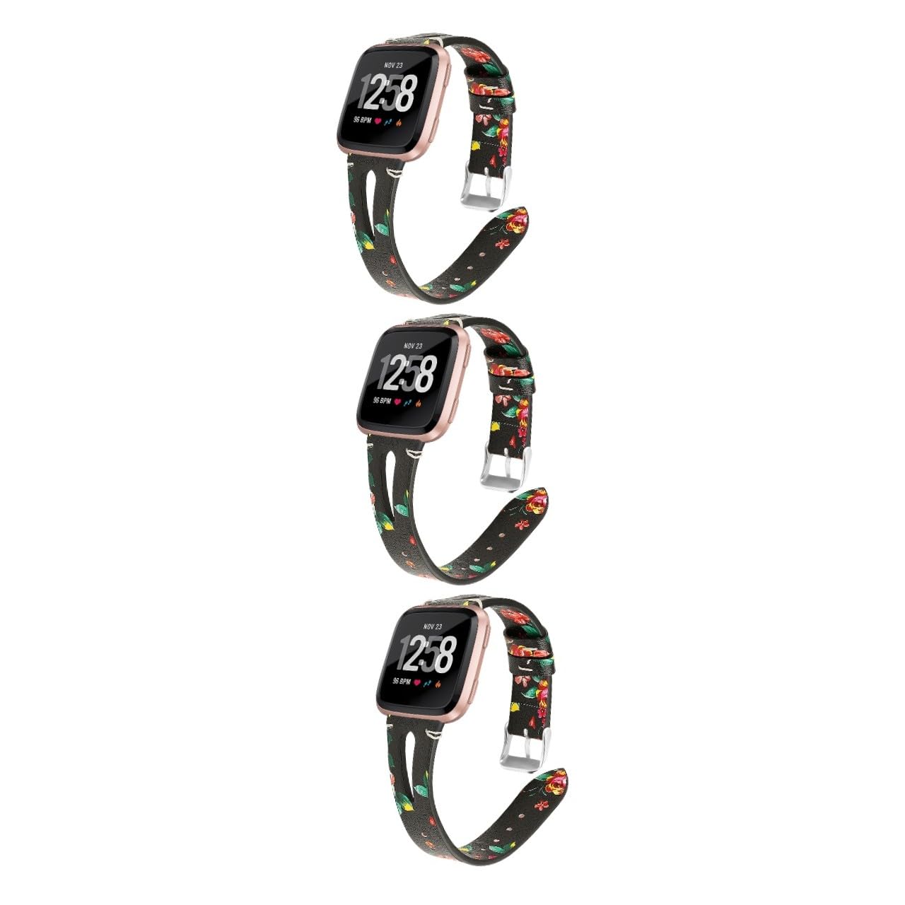 BESTonZON 3piezas De Para Reloj Hebilla Metálica Banda De Muñeca De Para Adultos y Flores