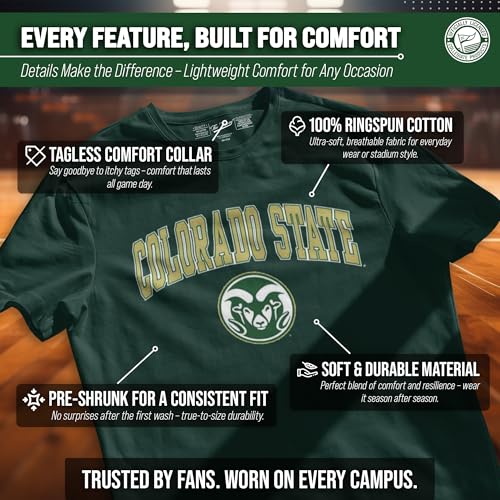 Image of NCAA Gameday Cotton T-Shirt for Men and Women | Officially Licensed NCAA Tee - Preshrunk Ring-Spun Cotton - Screen-Printed Team Logo