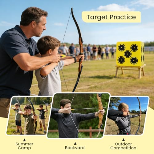 Image of Kalkal Archery Target - 6-Sided Waterproof Archery Targets Block for 70 lb Bows, Portable Compound Bow Target with Carry Handle for Backyard & Outdoor Practice
