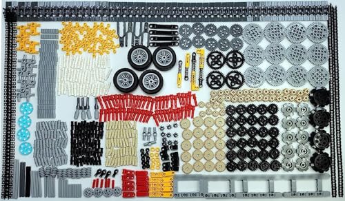 Image of SEEMEY 791 Pieces Building Block Accessories Sets Compatible with L Brand | MOC Technic Parts, Including Cars Gears Axles Wheels Connectors Chain Link Pins Connector Joints Bricks, Shock Absorber