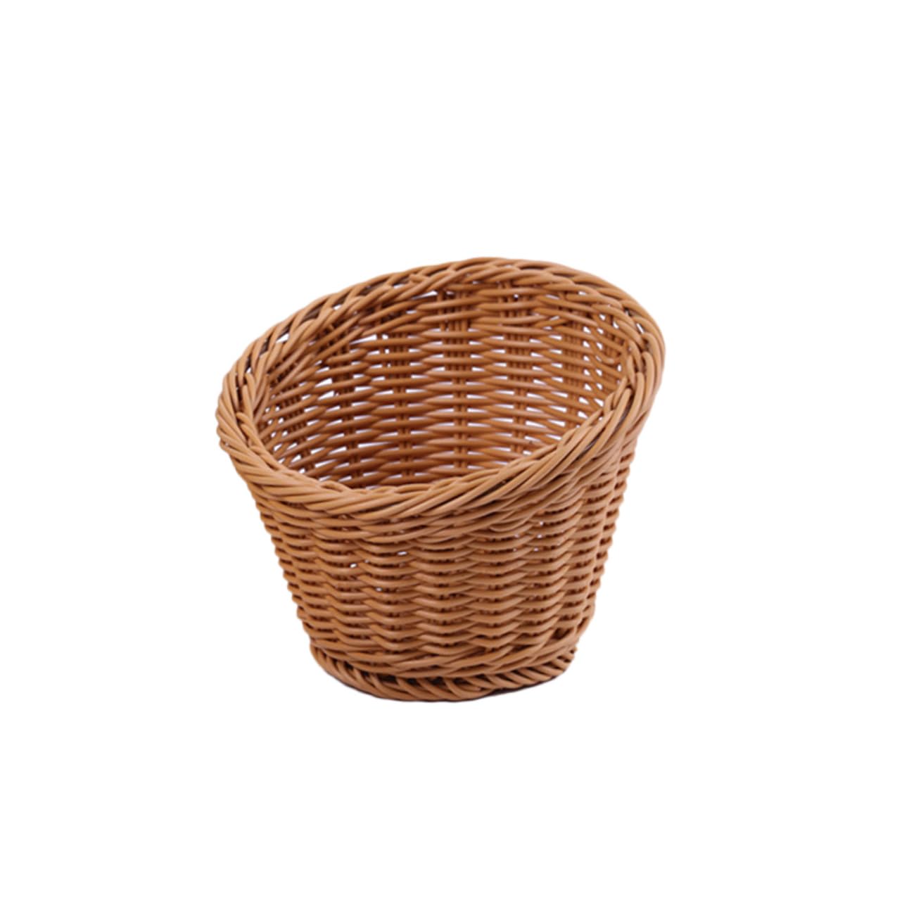 Cabilock Fruit Container Rattan Baskets Picnic Basket Simulated Rattan Bakset Weaved Basket Woven Basket Round Laundry Basket Woven Storage Baskets Seagrass Basket Bread Basket Tray Coffee