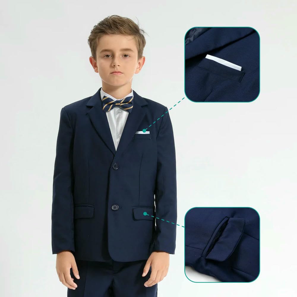 ZBDP Anzug für Kinder Jungen Ostern Outfit Party Blazer Hochzeit Zeremonie Blume Klavier Performance Geburtstag Kleidung Set 3 Stück