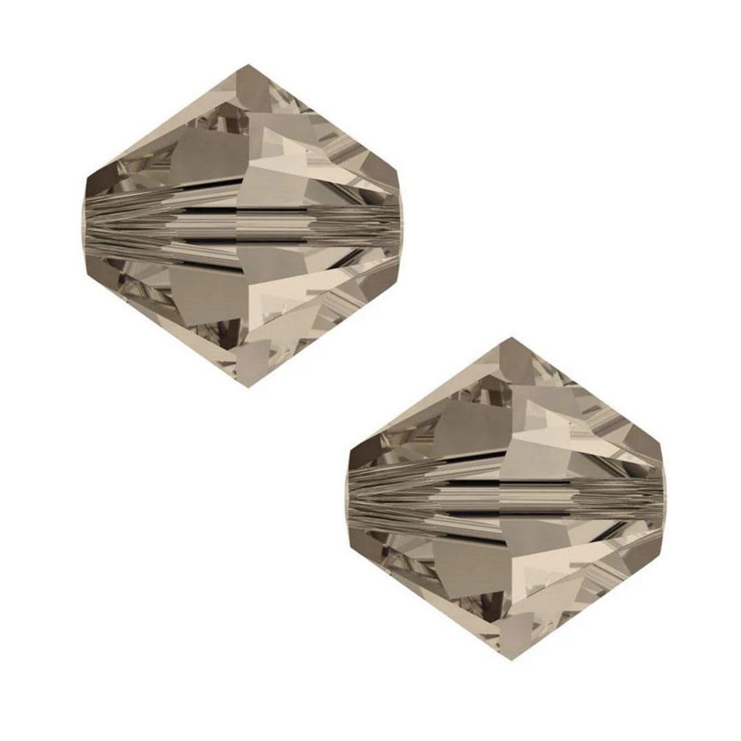 200pcs Adabele Austrian 4mm (0.16 Inch) Small Faceted Loose Bicone Crystal Beads Smoked Quartz Compatible with Swarovski Crystals 5301/5328 SSB421