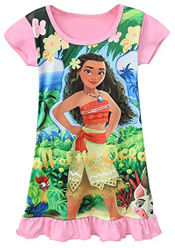 Wnqy Girls Princess Dress Baby Toddler Summer Cartoon Casual Short Sleeve Dress (6 Years, Pink 5) #TOP10