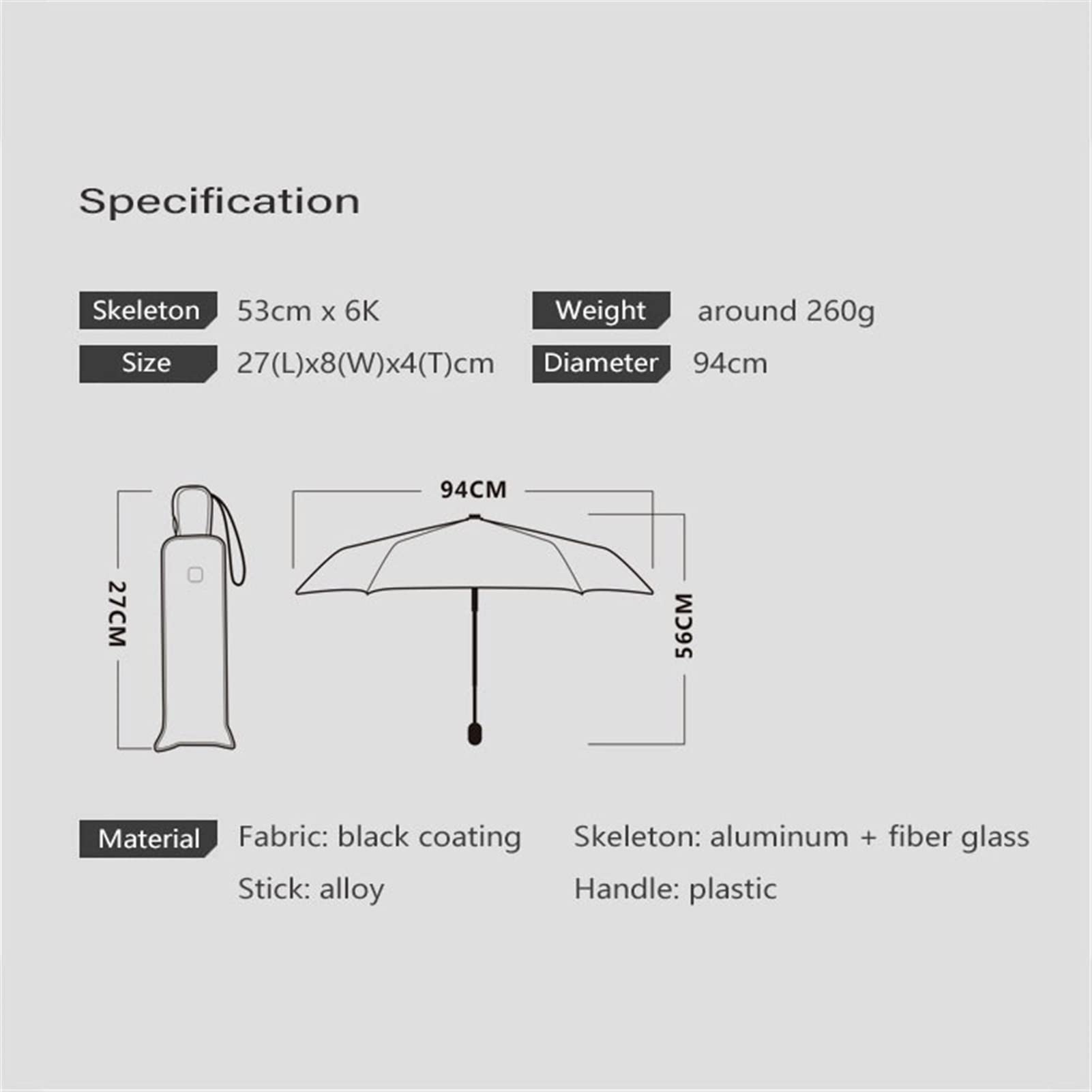 Ombrello Ombrello da viaggio antivento Donne Ultralight Travel Sun Umbrella Flat Automatic Ombrella Girls Portable Piegatura ombrelloni 6 costole Parasolo Pieghevole e Portatile Piccolo - Compatto