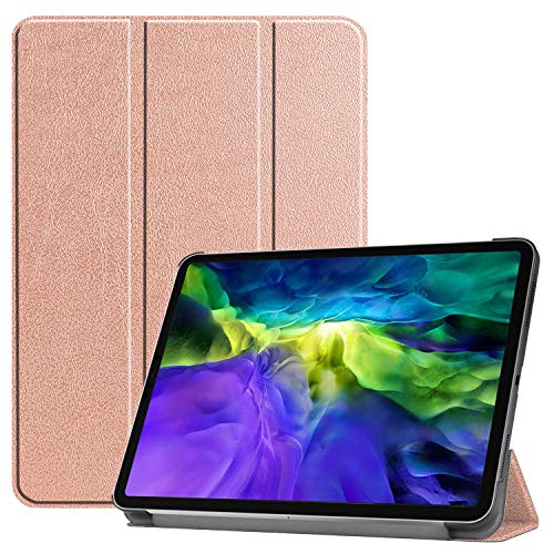 TenYll Case for iPad Pro 11 2020, Premium Quality PU Leather Case Shell Lightweight Stand Case Cover for iPad Pro 11 2020 Tablet -Rose gold