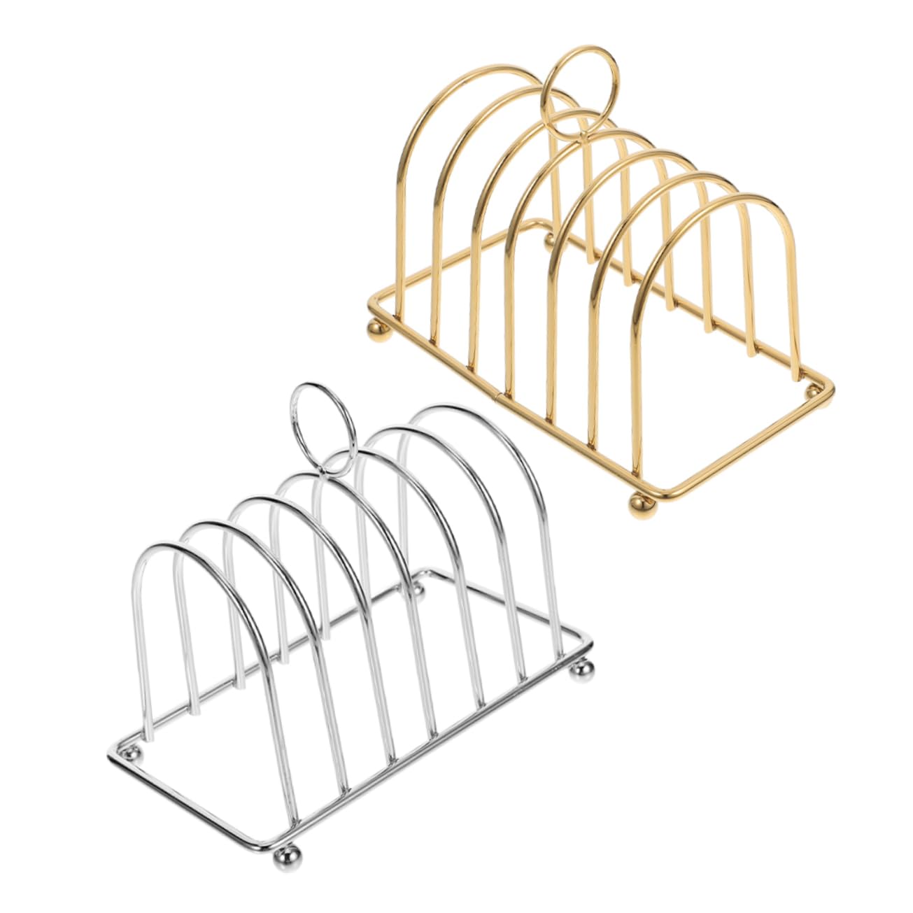 Mikikit 2pcs Multi Functional Desktop Serving Station Toast Rack with Slots Cooling Bread Stand Easy for Kitchen Countertop Effortless Cleaning and Maintenance