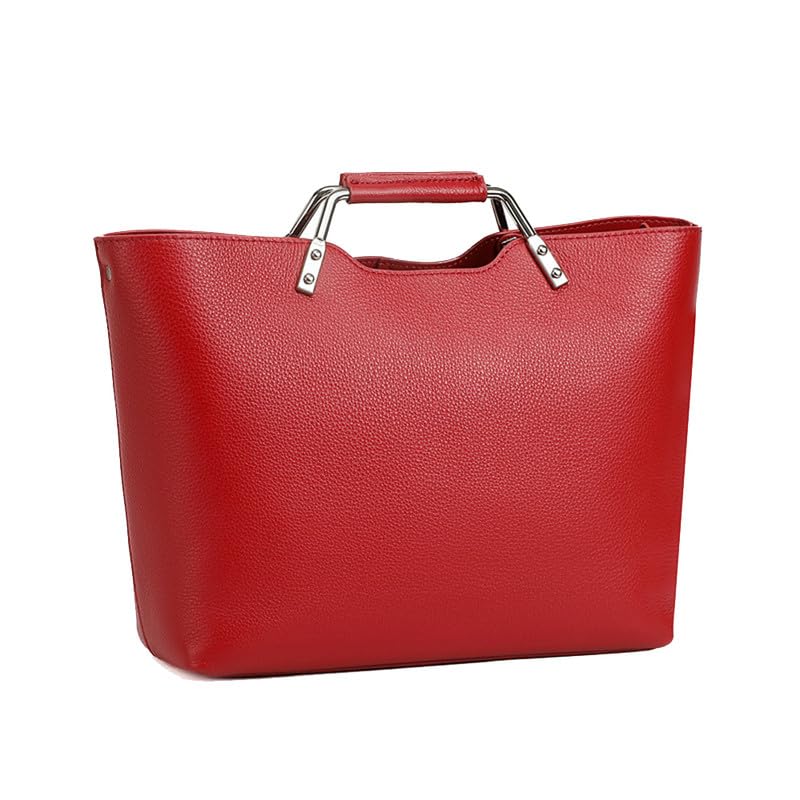 Ponadczasowa skórzana torba na ramię dla kobiet, duża torba na ramię w stylu vintage, minimalistyczna i pojemna torba do pracy i na co dzień, Czerwone, Talla única, plecaki na co dzień