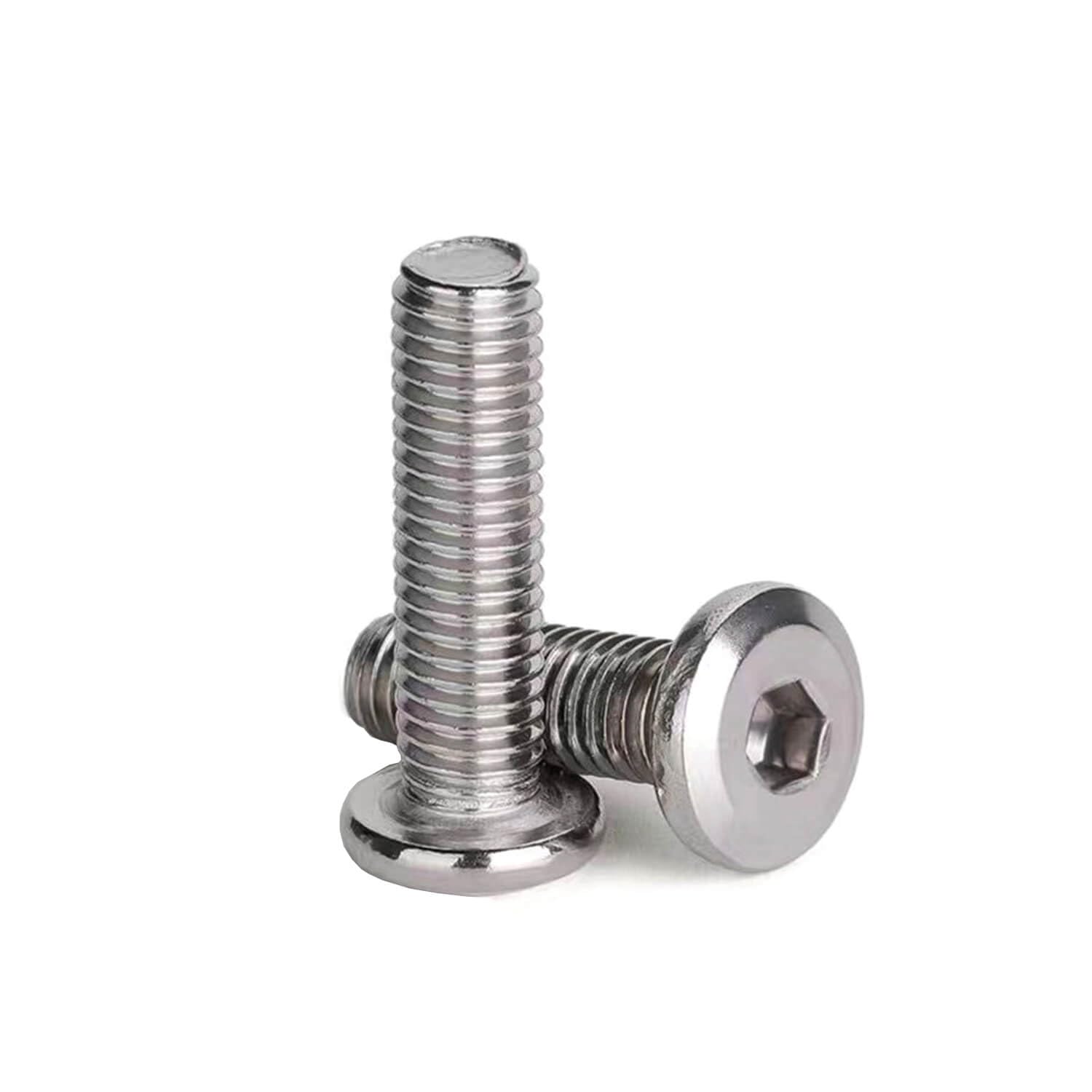 M8 x 35mm (10 Pack) Metric Flat Head Hex Socket Cap Screws Bolts, 304 Stainless Steel 18-8, Hex Drive, Bright Finish, Fully Machine Thread