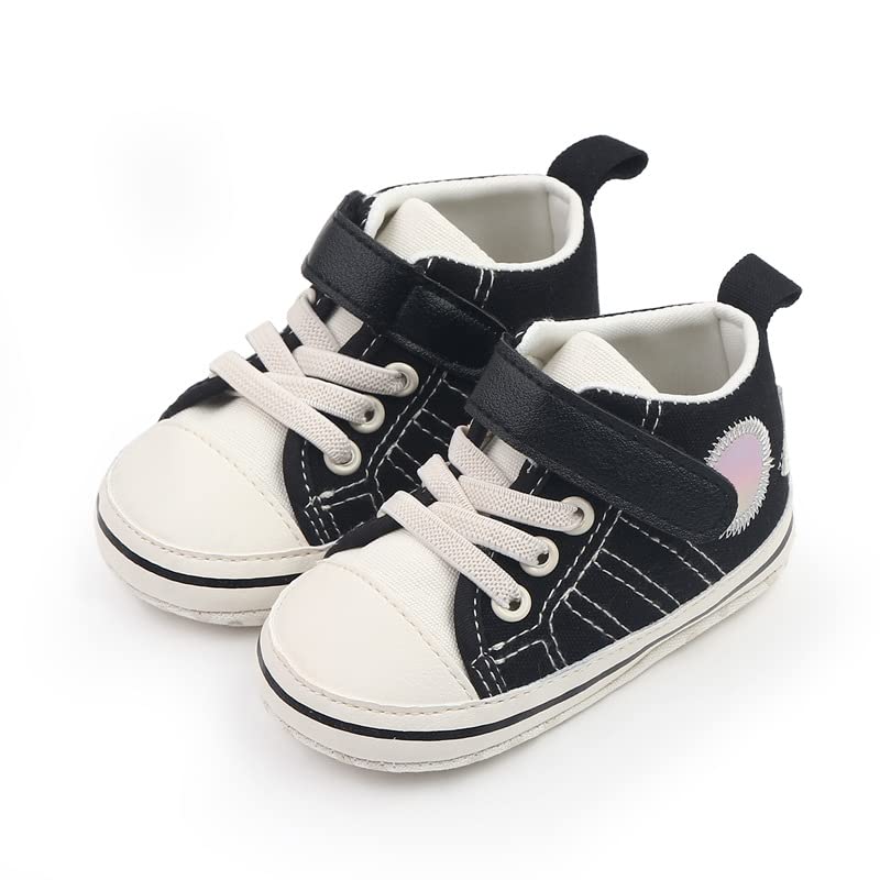 Generic Zapatillas para bebé (Negros, Sistema Tallas Calzado EU, Bebé, Edad (Rango), Mediano, 6 Meses, 12 Meses), ZTDP-4C