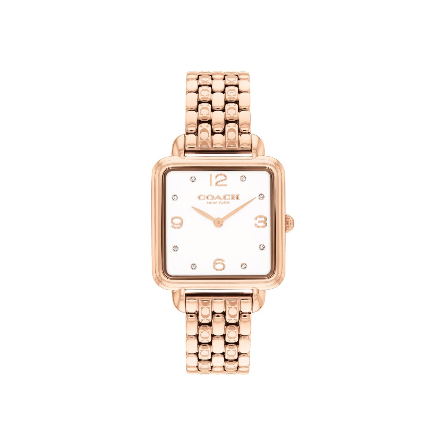 Coach Cass Qtz Basic Slim White Square Dial Women's Watch|Ionic Plated Rose Gold Steel Material|Rose Gold Color Band - 14504532-image-8