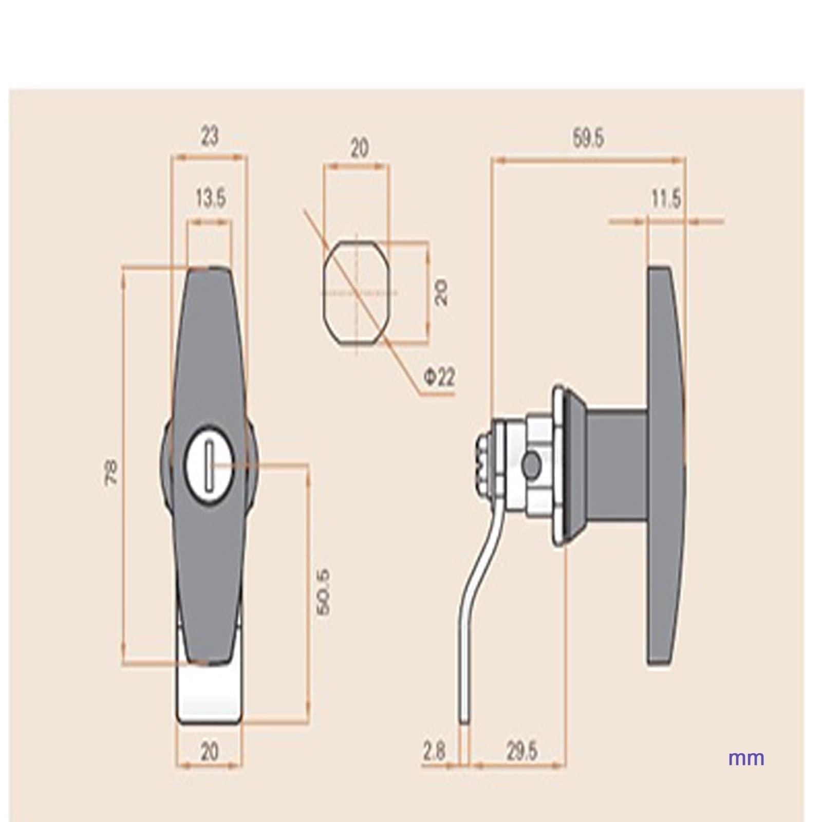 Serratura Con Maniglia A T Per Capannone - Con 2 Chiavi, Per Camion, Rimorchio, Camper - Foto 10