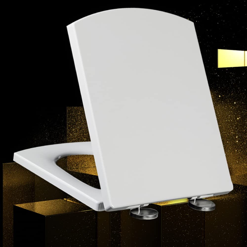 Siège de toilette carré blanc réglable de 39,5 à 46 cm