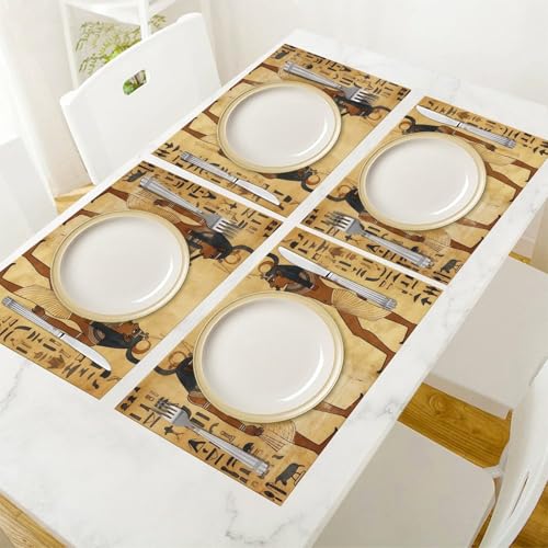 Sets de table égyptiens antidérapants table à manger PVC lavables