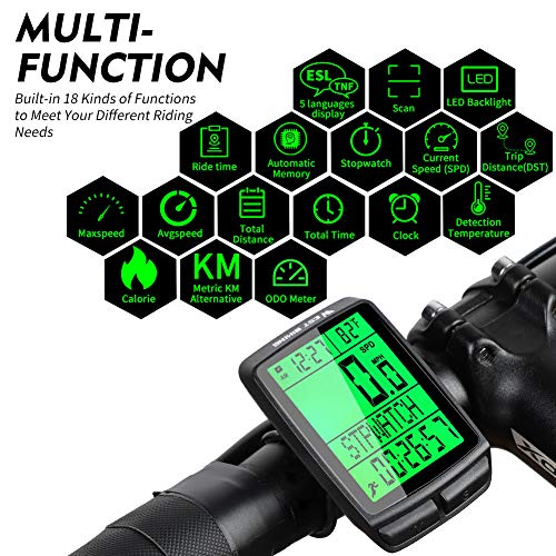 image for ICOCOPRO Bike Computer Bicycle Odometer Speedometer Wireless Waterproo