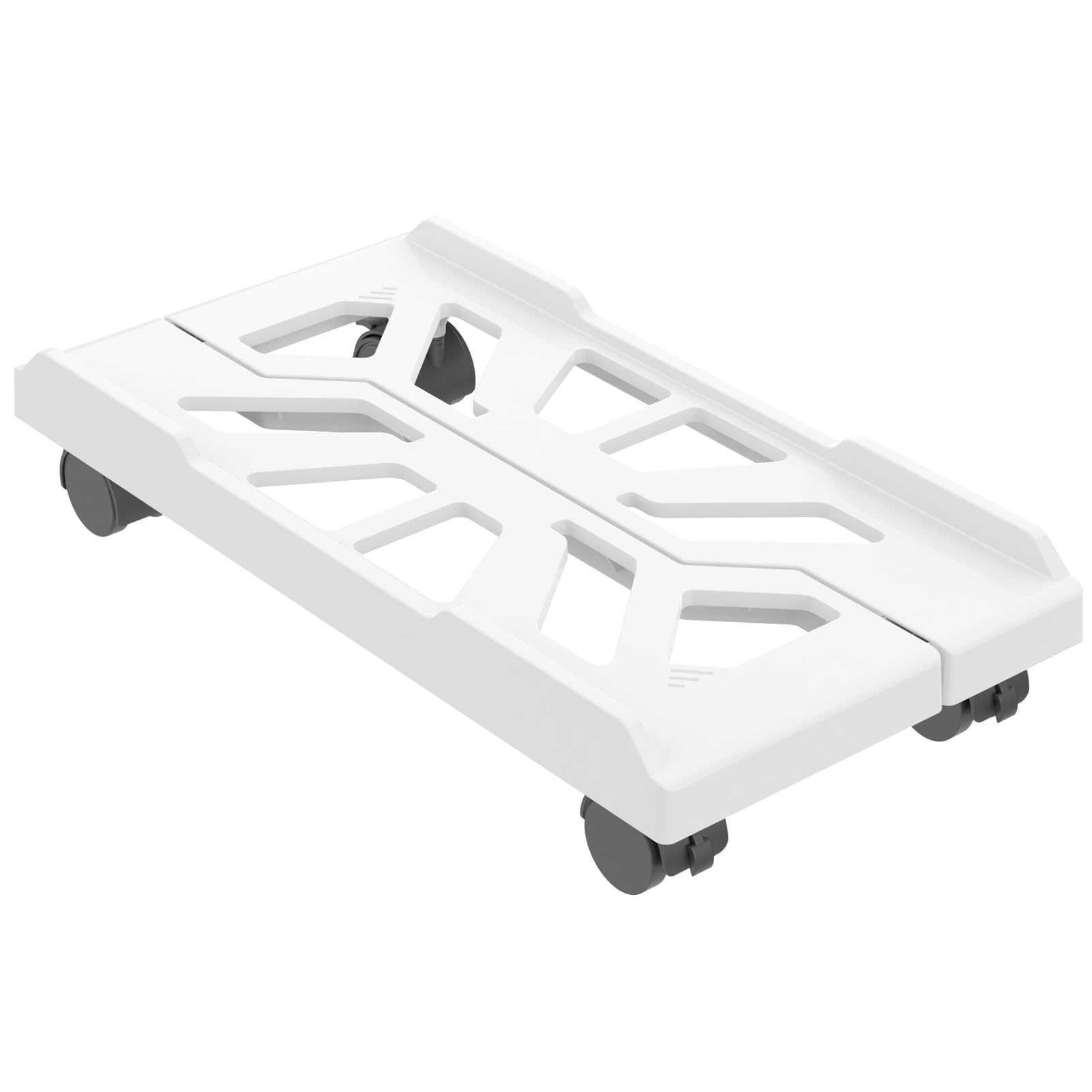 Mobile CPU Stand with Wheels, 43cm x 20 to 28cm Adjustable Computer Tower Stand, Under Desk CPU Holder PC Floor Cart for Gamers and Students (White)