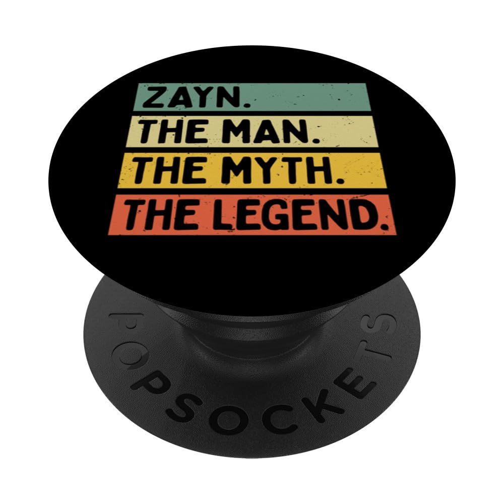 Zayn The Man The Myth The Legend Funny Personalized Quote PopSockets Adhesive PopGrip, Black
