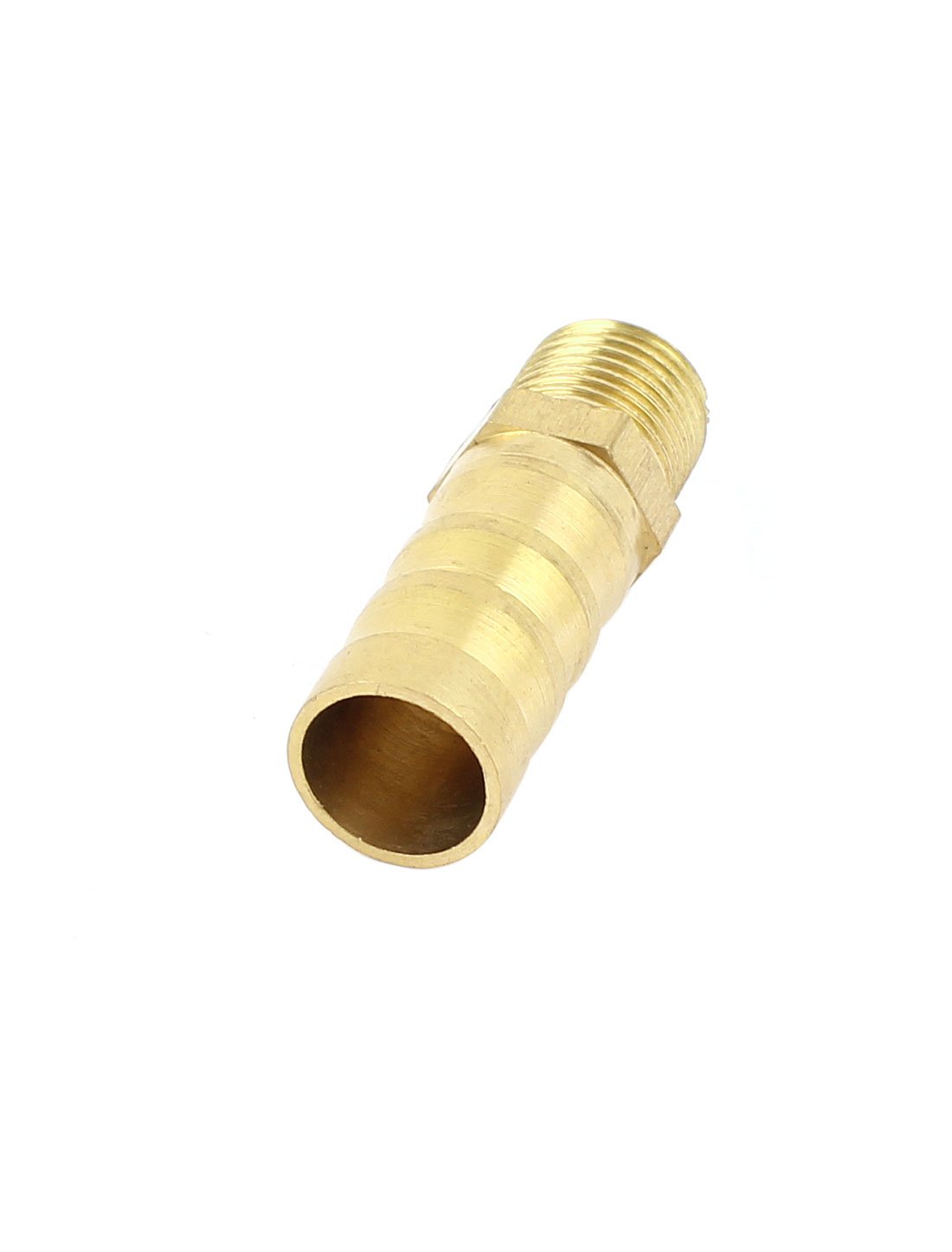 Sourcingmap 10mm 1/8 BSP Straight Pneumatic Air Hose Barb Coupler Brass Tone - Image 2