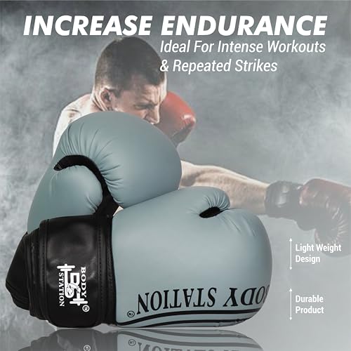 Image of Boxing Gloves - Faux Leather Training Gloves with Hook and Loop Velcro Closure for Long-Lasting Strength and Durability