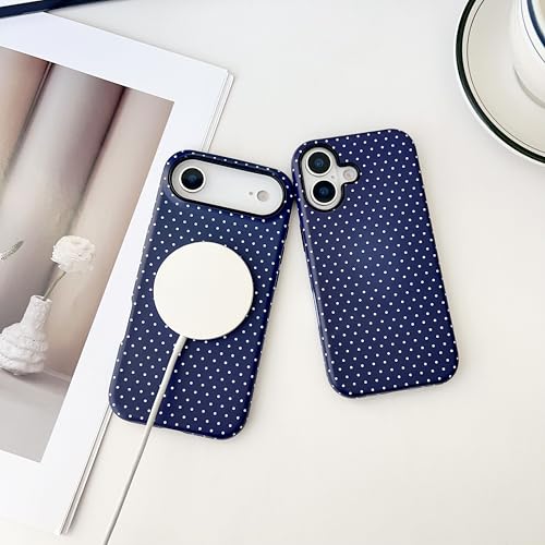 ZOEVEES Magnetic Case for iPhone 16 Plus, Compatible with MagSafe, Aesthetic Polka Dot Cute Design for Women, Hybrid 2-Layer Hard Shell Phone Cover, Blue by ZOEVEES - Used condition - Image 2