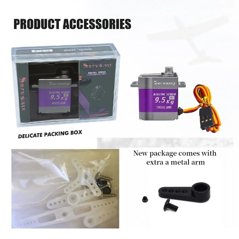 SERVOMY SDS2401 Micro Servo - 10Kgf.cm Torque, 0.07sec Speed, Metal Gear For RC Helicopters & Cars - View #4