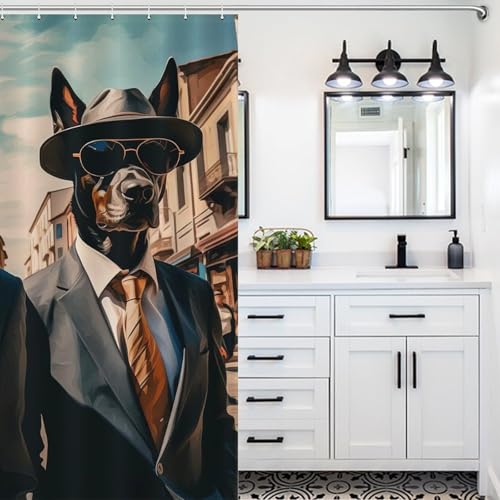Rideau de douche chien 183x183cm grand format résistant à l'eau - 5