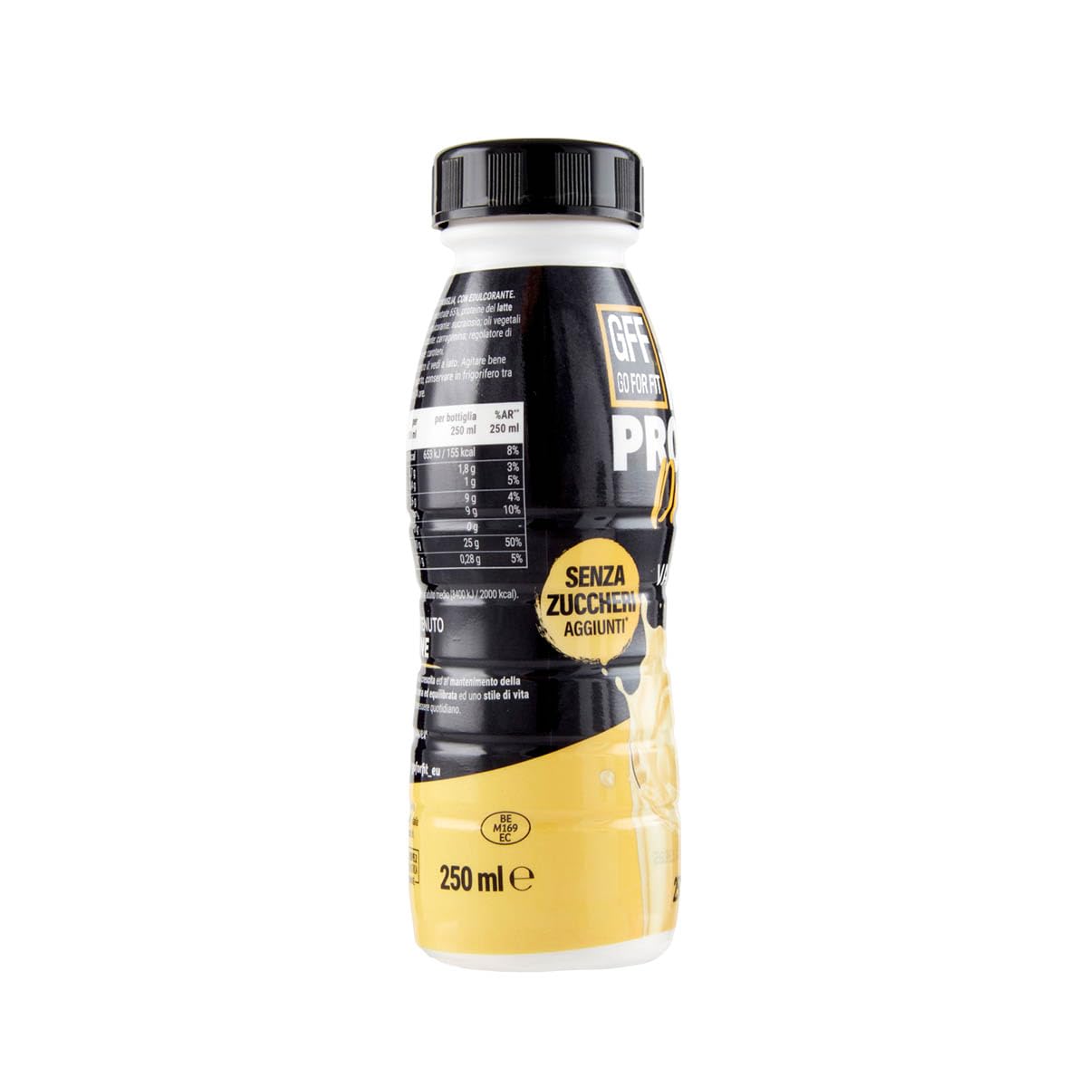 GFF GO FOR FIT GFF Go For Fit | Drink Proteico Gusto Vaniglia, Bevanda a Base di Proteine del Latte, Basso Contenuto di Grassi e Senza Zuccheri Aggiunti, 12 x 250ml