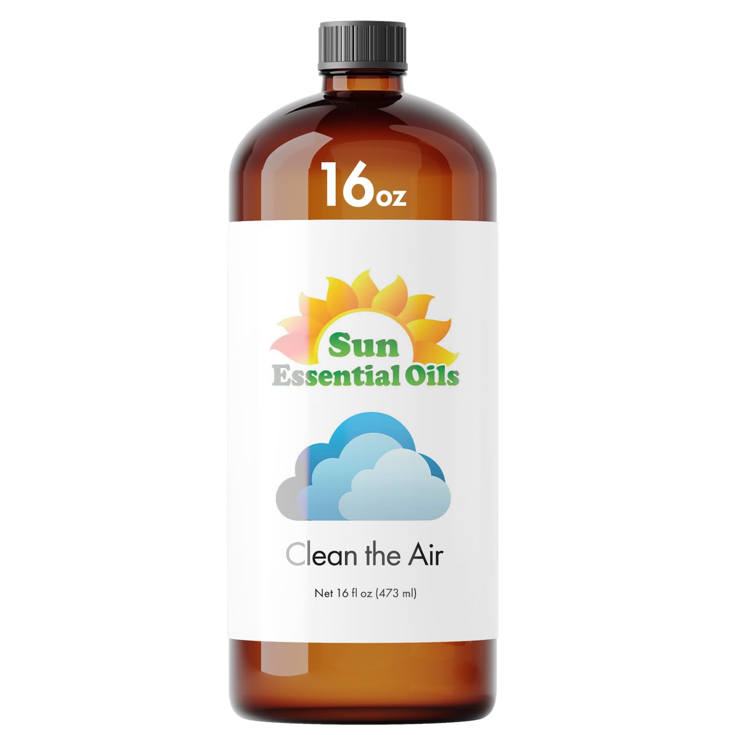 Sun Essential Oils - Clean The Air Essential Oil 16oz for Aromatherapy, Diffuser, Soothing, Calming, Eases Stress - Aromatherapy Diffuser Oil